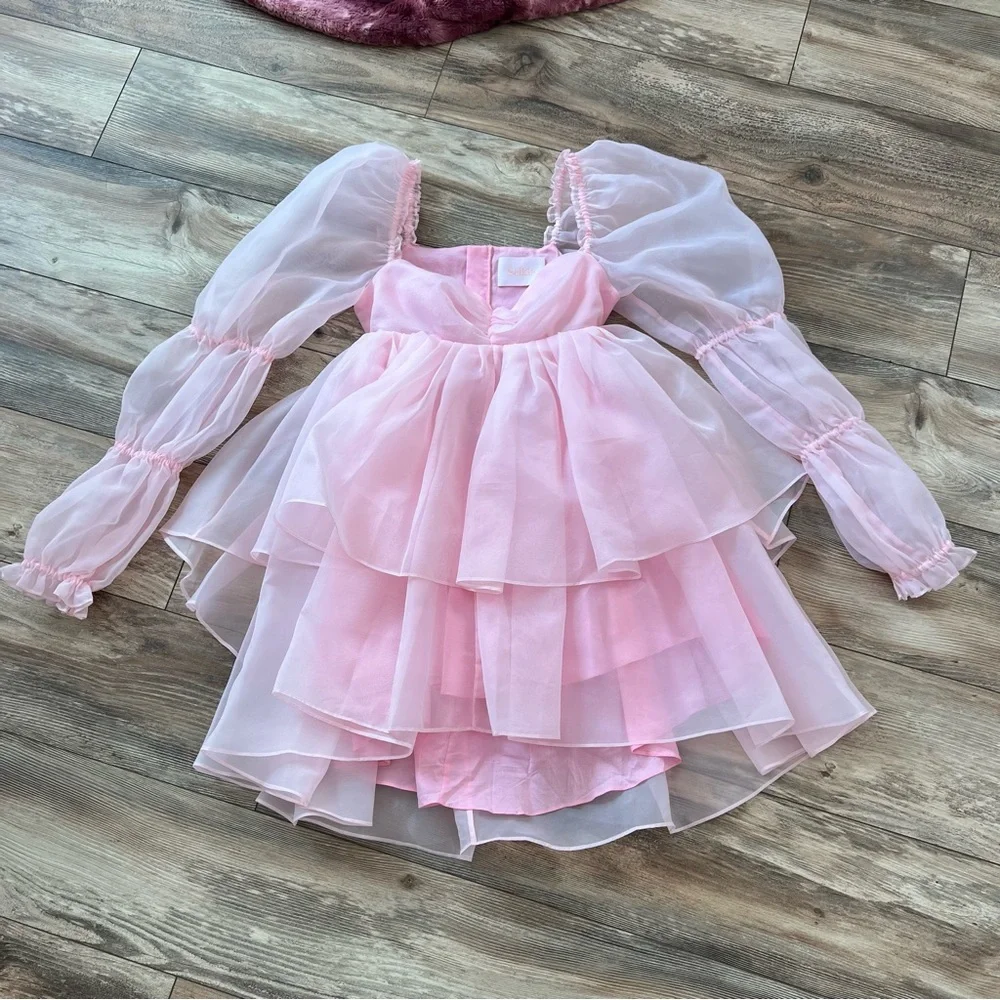 Selkie pink long sleeve dress - Picture 3 of 7